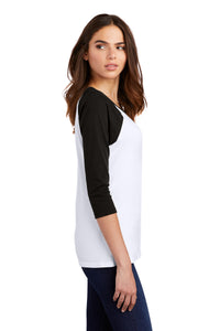 Women’s Perfect Tri 3/4-Sleeve Raglan / Black/White / Bayside Sixth Grade Campus Staff Store