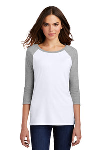 Women’s Perfect Tri 3/4-Sleeve Raglan / White/Grey / Old Donation School