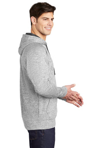 Electric Heather Fleece Hooded Pullover / Silver / Hickory Middle School Soccer