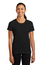 Ladies Long Sleeve Tri-Blend Wicking Scoop Neck Raglan Tee / Black / Walnut Grove Elementary School Staff