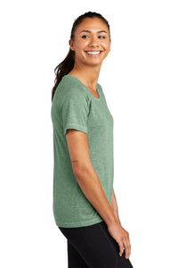 Ladies Tri-Blend Wicking Raglan Tee / Forest Green Heather / Cox High School Tennis