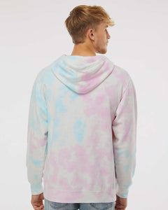 Unisex Midweight Tie-Dyed Hooded Sweatshirt / Tie Dye Sunset Swirl / Wahoos Baseball