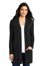 Ladies Concept Long Pocket Cardigan / Black / New Castle Elementary School Staff