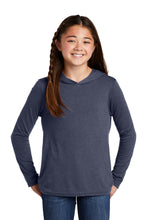 Long Sleeve T-shirt Hoodie (Youth & Adult) / Navy Frost / Ocean Lakes Elementary School