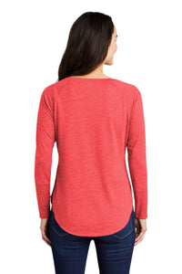 Long Sleeve Tri-Blend Wicking Scoop Neck Raglan Tee / Red / Bayside Sixth Grade Campus Staff Store