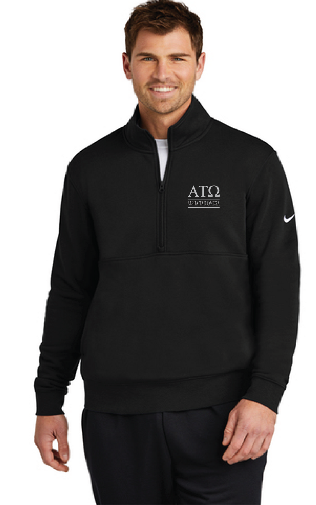 Nike Club Fleece Quarter Zip / Black / Greek