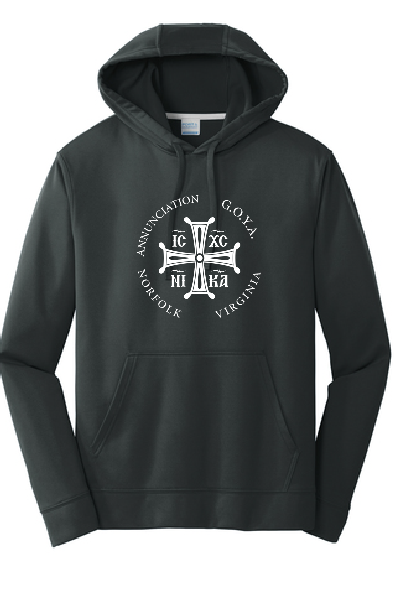 Performance Fleece Hooded Sweatshirt / Black / Annunciation Norfolk