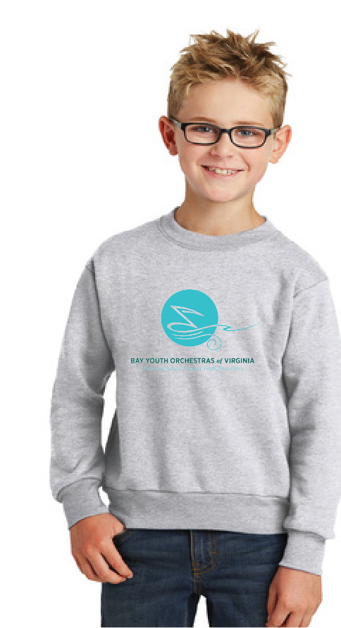 Core Fleece Crewneck Sweatshirt (Youth & Adult) / Ash / Bay Youth Orchestras of Virginia