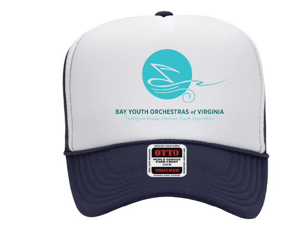 Foam Trucker Cap / White/Navy / Bay Youth Orchestras of Virginia