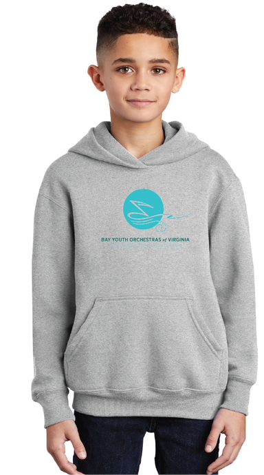 Core Fleece Pullover Hooded Sweatshirt (Youth & Adult) / Athletic Heather / Bay Youth Orchestras of Virginia