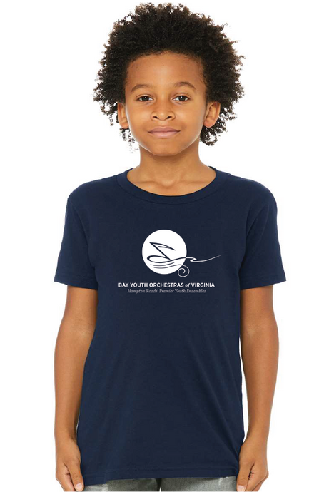 Unisex Jersey Short Sleeve Tee (Youth & Adult) / Navy / Bay Youth Orchestras of Virginia