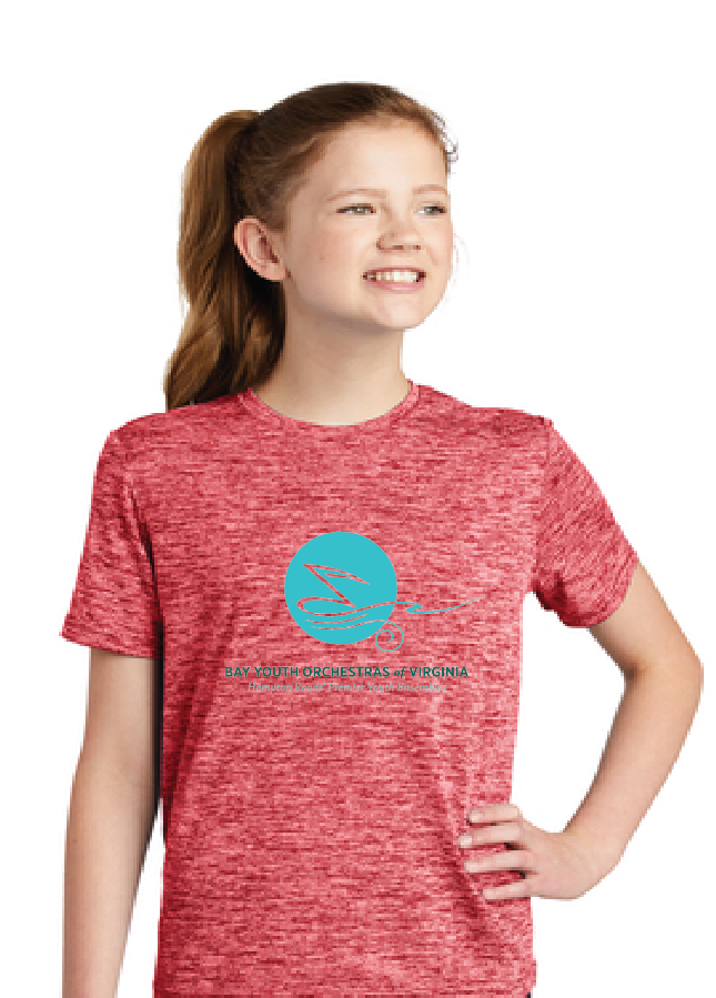 Electric Heather Tee (Youth & Adult) / Electric Red / Bay Youth Orchestras of Virginia