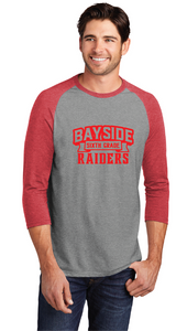 Perfect Triblend 3/4-Sleeve Raglan / Grey Red / Bayside Sixth Grade Campus