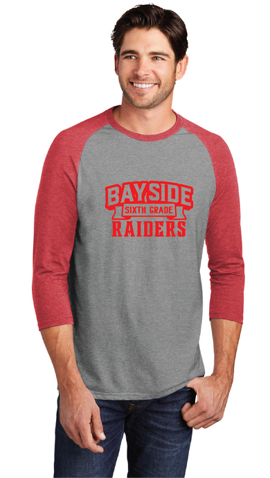 Perfect Triblend 3/4-Sleeve Raglan / Grey Red / Bayside Sixth Grade Campus