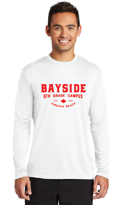 Long Sleeve Performance Tee / White / Bayside Sixth Grade Campus Staff Store