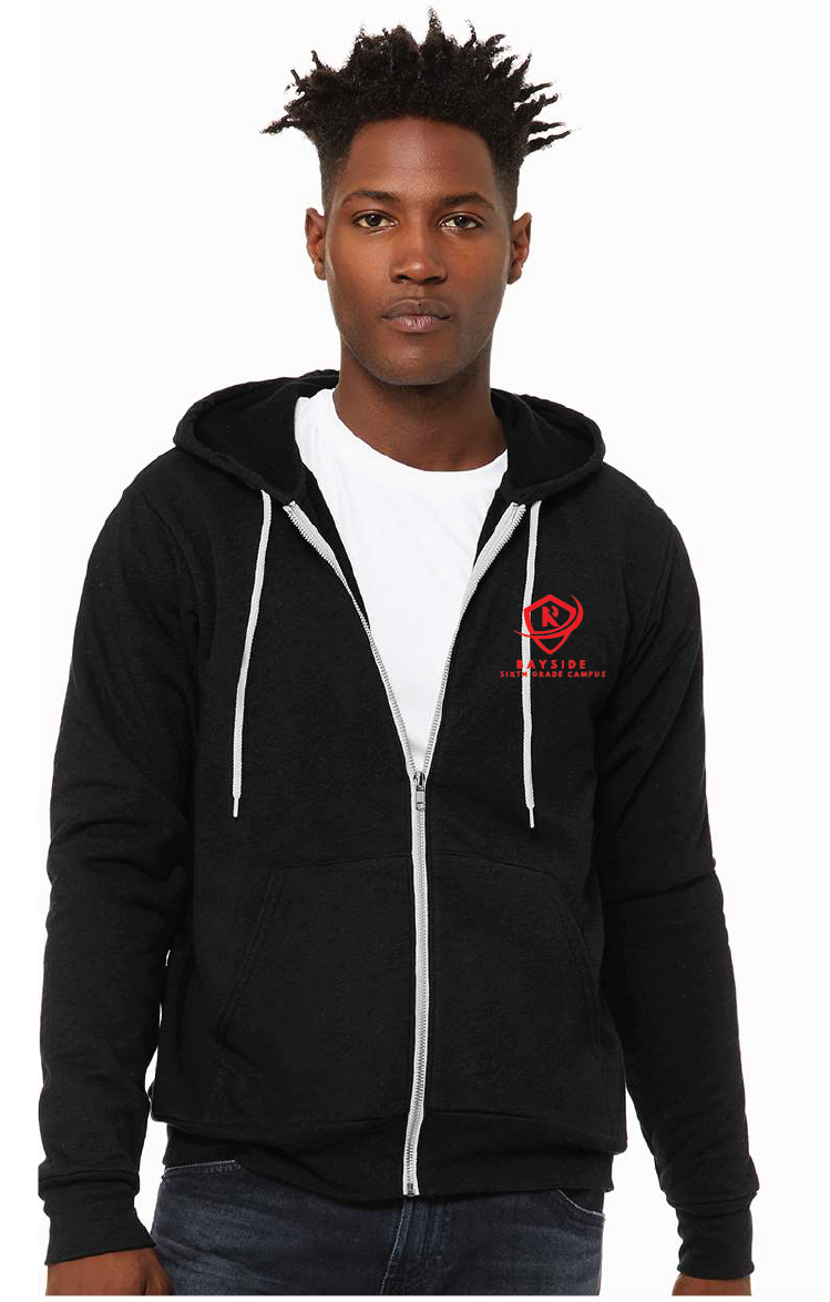 Unisex Sponge Fleece Hoodie / Heather Black  / Bayside Sixth Grade Campus Staff Store