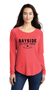 Long Sleeve Tri-Blend Wicking Scoop Neck Raglan Tee / Red / Bayside Sixth Grade Campus Staff Store