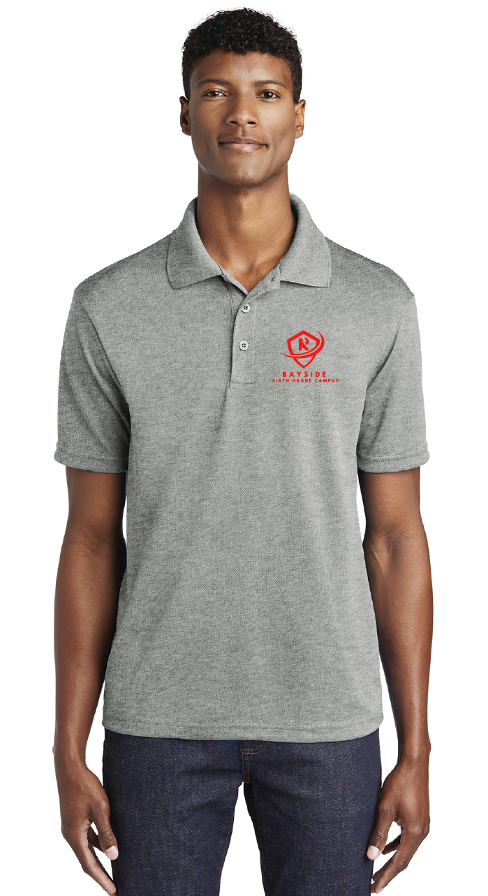 RacerMesh Polo / Grey Heather / Bayside Sixth Grade Campus Staff Store