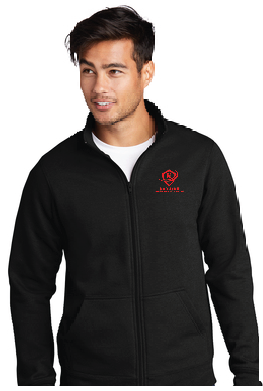 Core Fleece Cadet Full-Zip Sweatshirt / Dark Heather Grey / Bayside Sixth Grade Campus Staff Store