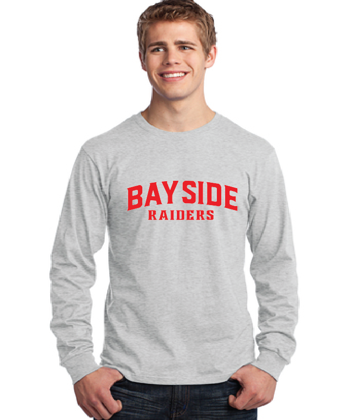 Long Sleeve Core Cotton Tee (Youth & Adult) / Ash / Bayside Middle School