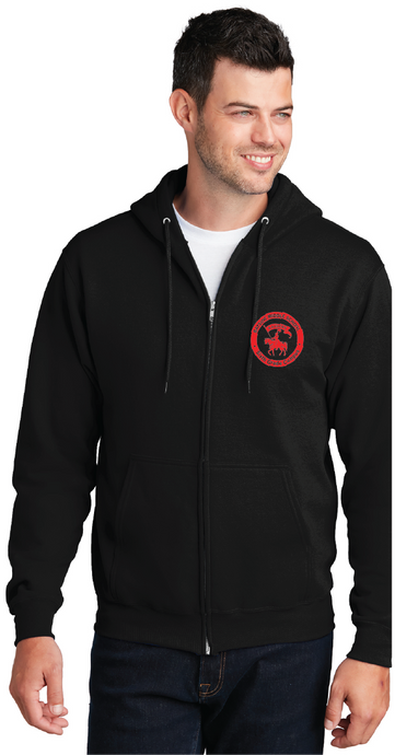 Fleece Full-Zip Hooded Sweatshirt (Youth & Adult) / Black / Bayside Middle School