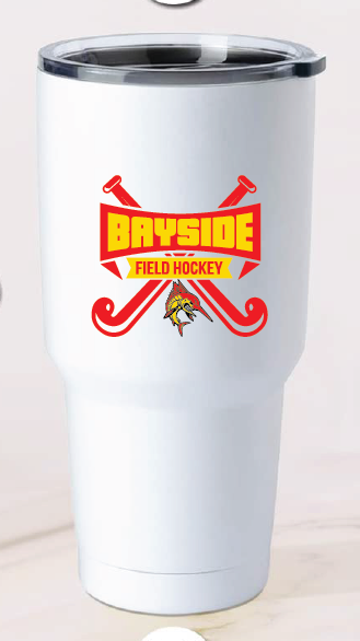 32oz Stainless Steel Tumbler / White / Bayside High School Field Hockey