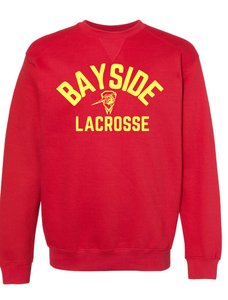 Fleece Crewneck Sweatshirt  / Red / Bayside High School Lacrosse