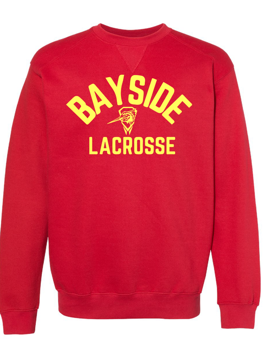 Fleece Crewneck Sweatshirt  / Red / Bayside High School Lacrosse