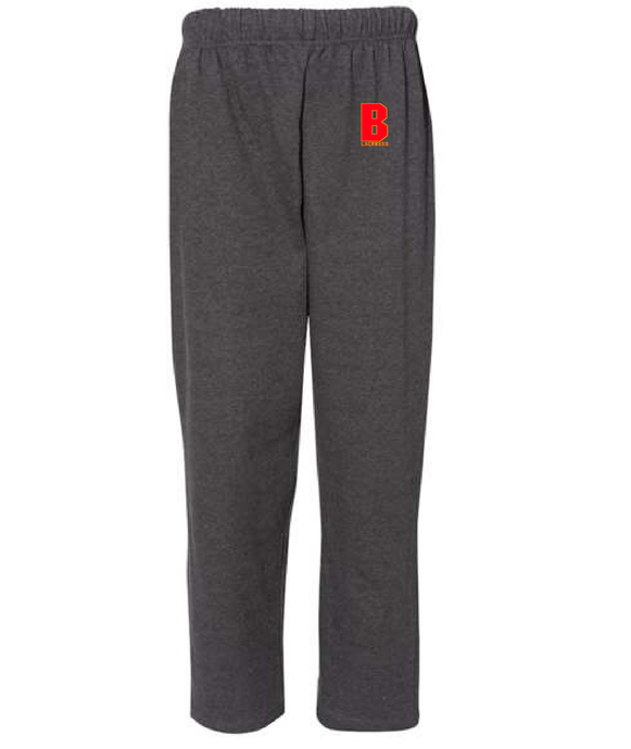 Open Bottom Fleece Sweatpants / Charcoal / Bayside High School Lacrosse