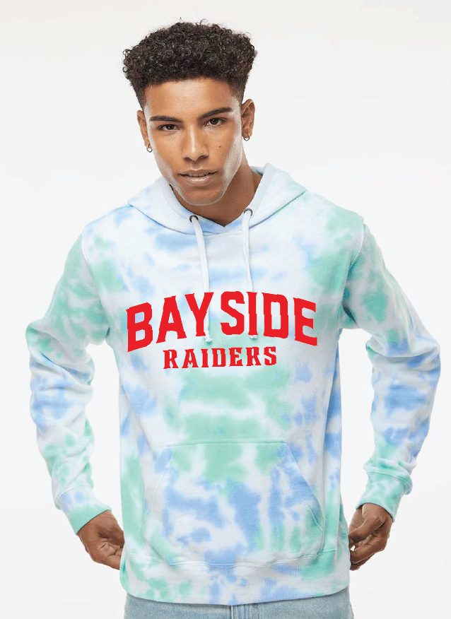 Tie-Dyed Fleece Hooded Sweatshirt / Lagoon Tie Dye / Bayside Middle School