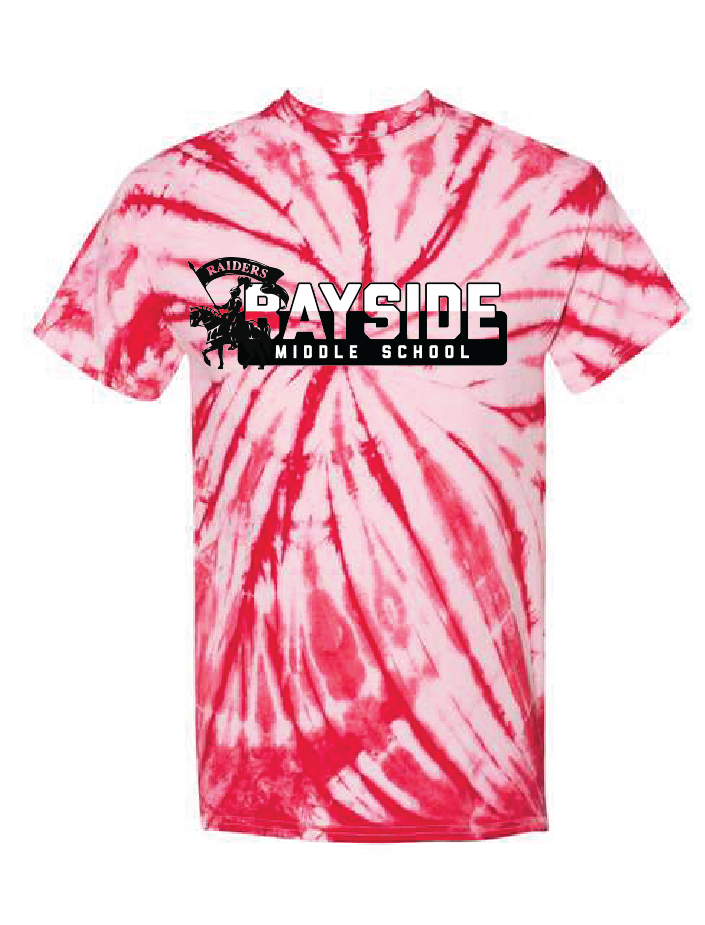 Cyclone Pinwheel Tie-Dyed T-Shirt (Youth & Adult) / Red / Bayside Middle School