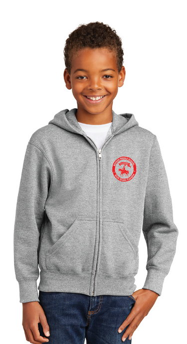 Fleece Full-Zip Hooded Sweatshirt (Youth & Adult) / Ash / Bayside Middle School