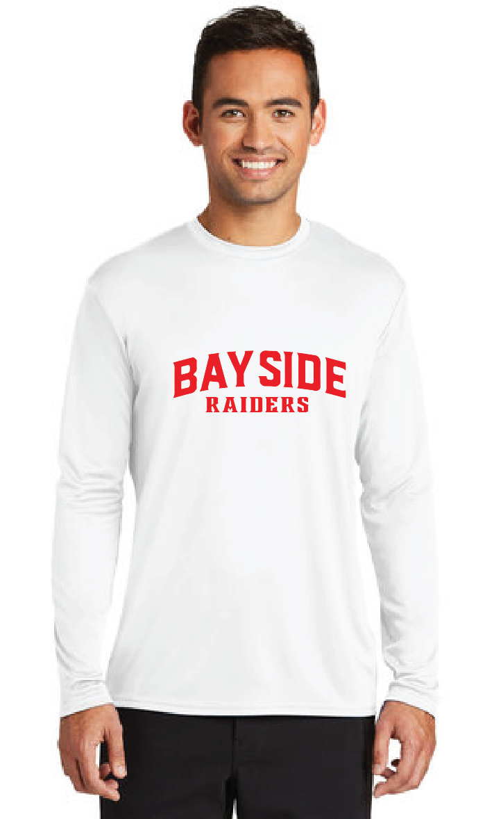 Long Sleeve Performance Tee / White / Bayside Middle School Staff