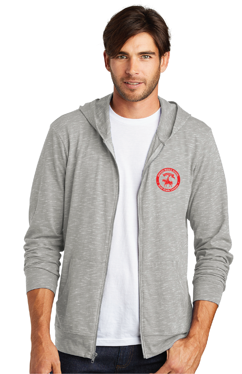 Medal Full-Zip Hoodie / Light Grey / Bayside Middle School Staff