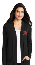 Ladies Concept Long Pocket Cardigan / Black / Bayside Middle School Staff