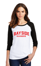 Women’s Perfect Tri 3/4-Sleeve Raglan / Black/White / Bayside Middle School Staff