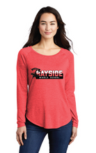 Long Sleeve Tri-Blend Wicking Scoop Neck Raglan Tee / Red / Bayside Middle School Staff