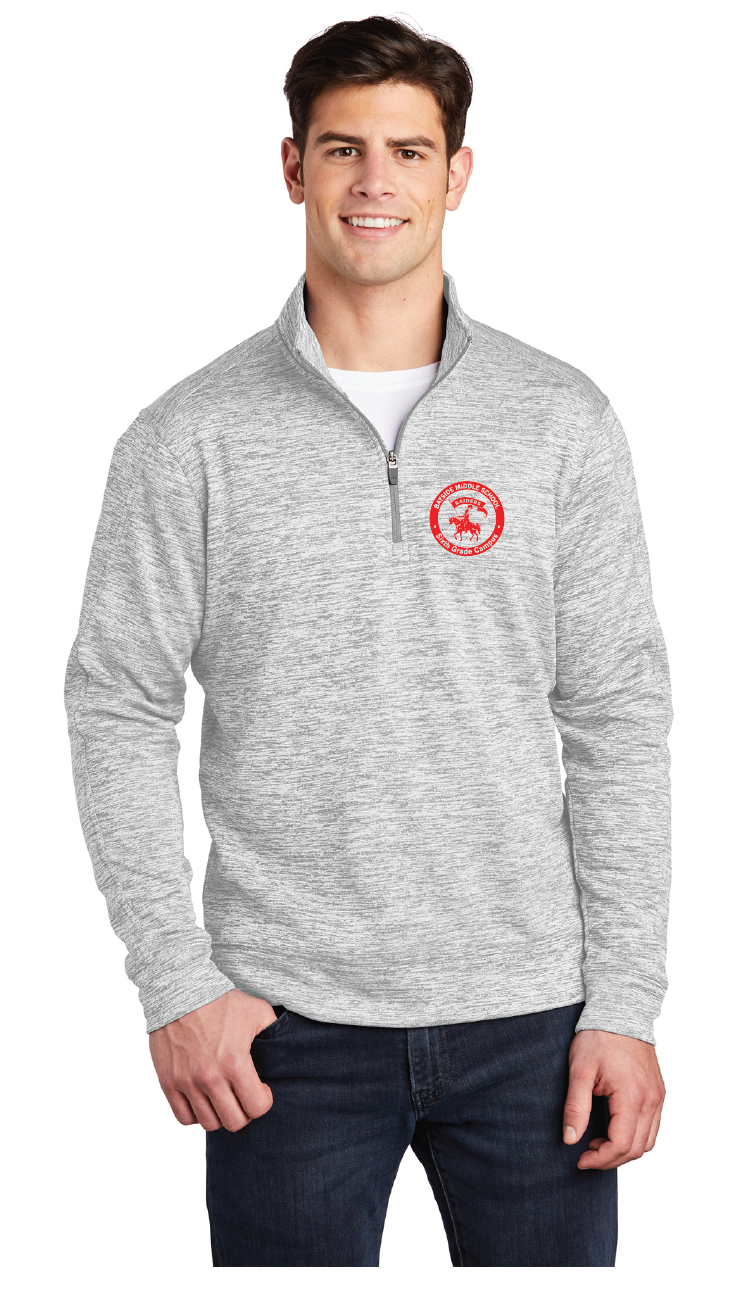 Electric Heather Fleece 1/4-Zip Pullover / Silver Electric / Bayside Middle School Staff