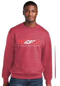 Fidgety Core Fleece Crewneck Sweatshirt Youth Adult Heather Red Bayside Middle School YS Youth