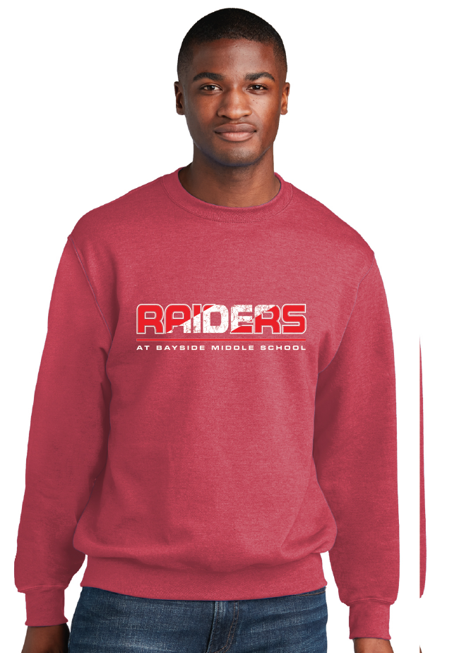 Core Fleece Crewneck Sweatshirt Youth Adult Heather Red Baysid Fidgety