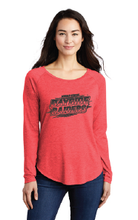 Long Sleeve Tri-Blend Wicking Scoop Neck Raglan Tee / Red / Bayside Middle Staff