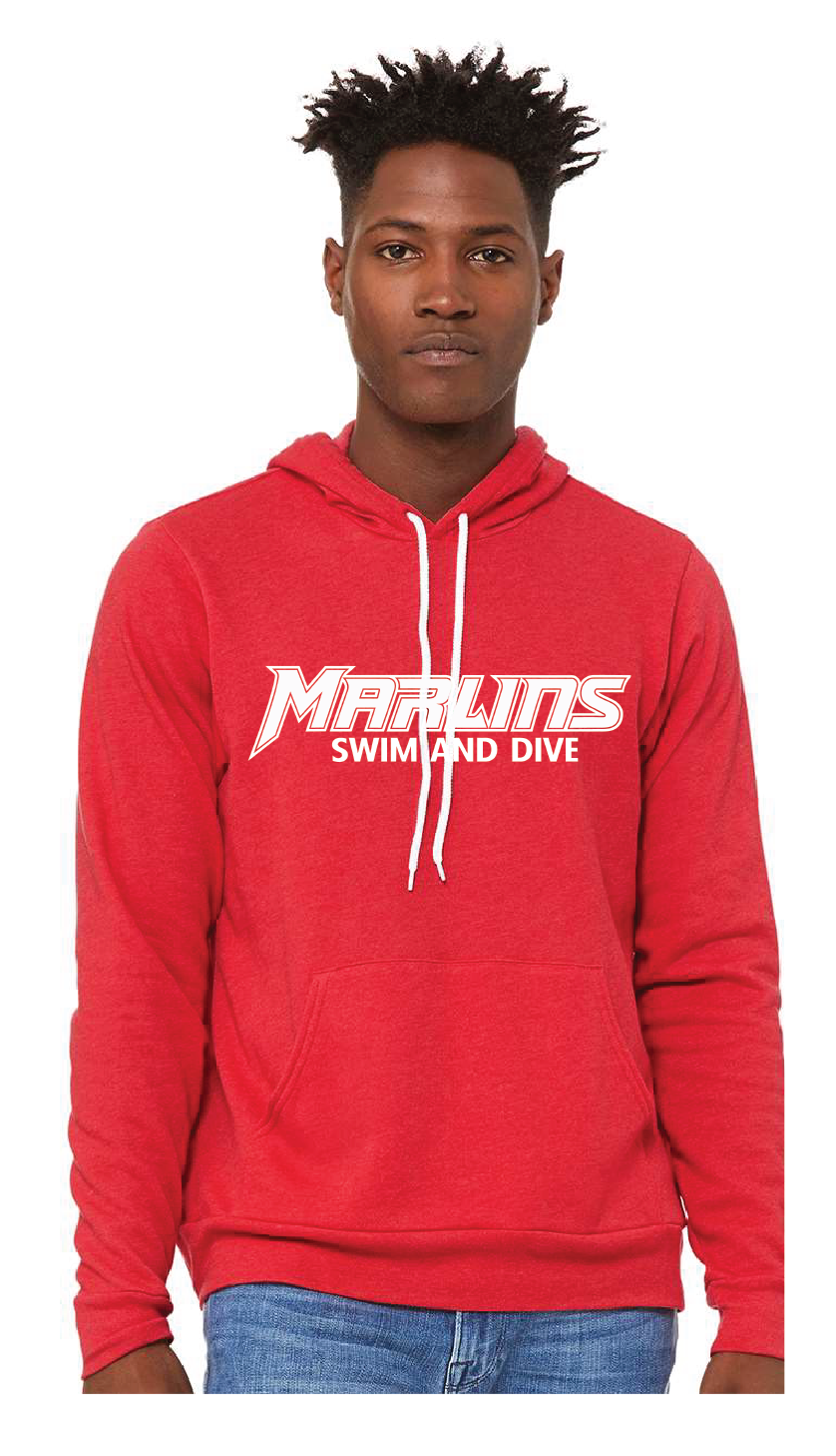 Unisex Sponge Fleece Hoodie / Heather Red / Bayside High School Swim & Dive