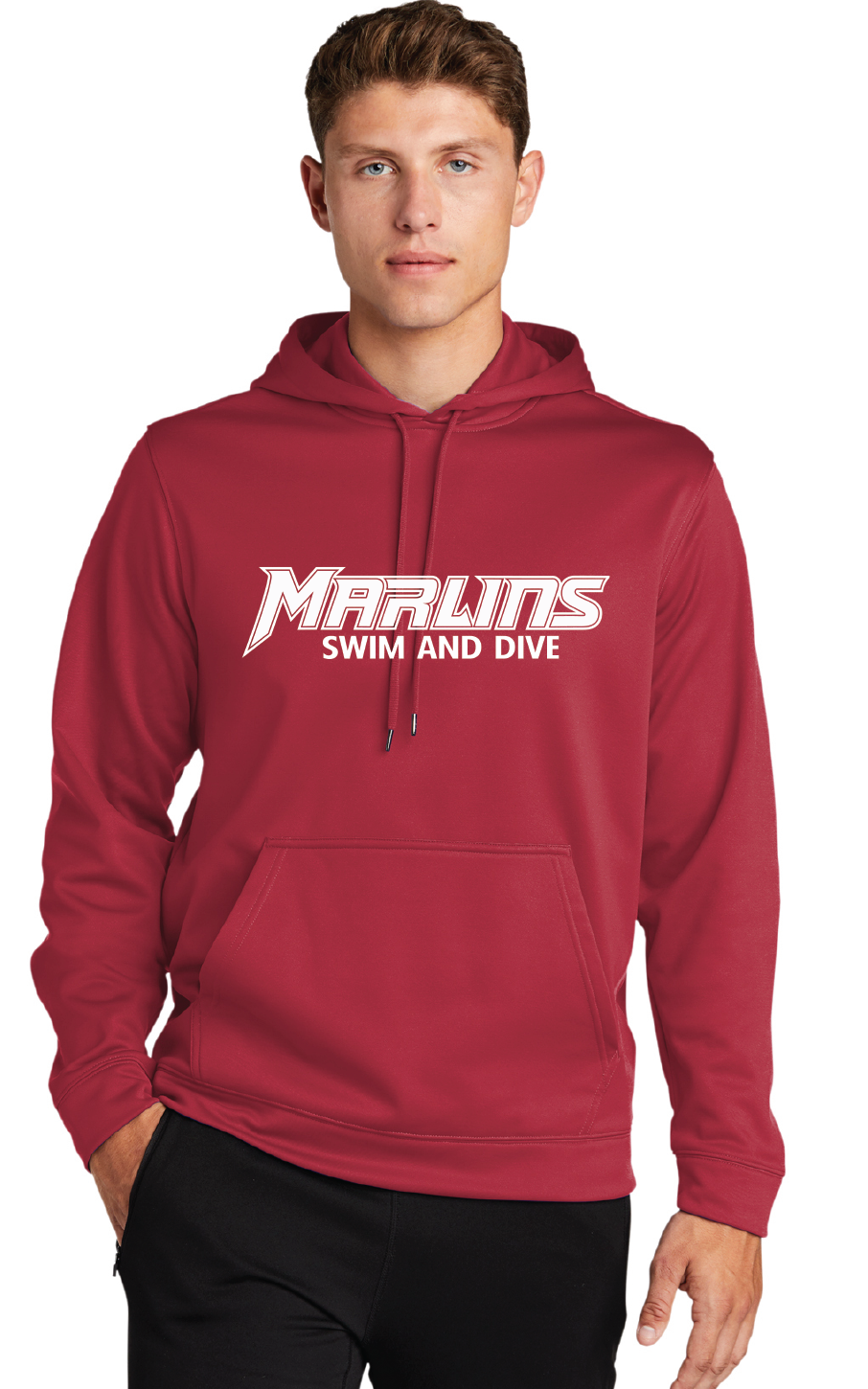 Fleece Hooded Pullover / Red / Bayside High School Swim & Dive