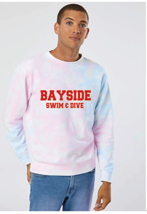 Midweight Tie-Dyed Sweatshirt / Tie Dye Cotton Candy / Bayside High School Swim & Dive