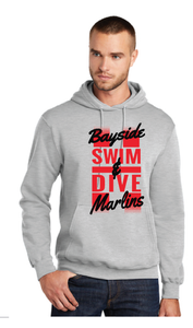 Core Fleece Pullover Hooded Sweatshirt / Athletic Heather / Bayside High School Swim & Dive