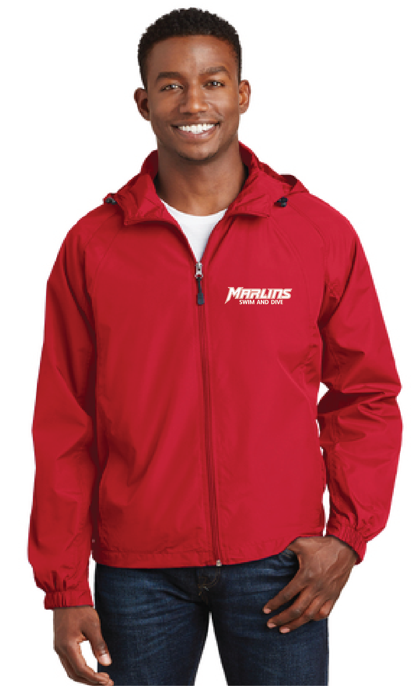 Hooded Raglan Jacket / Red / Bayside High School Swim & Dive