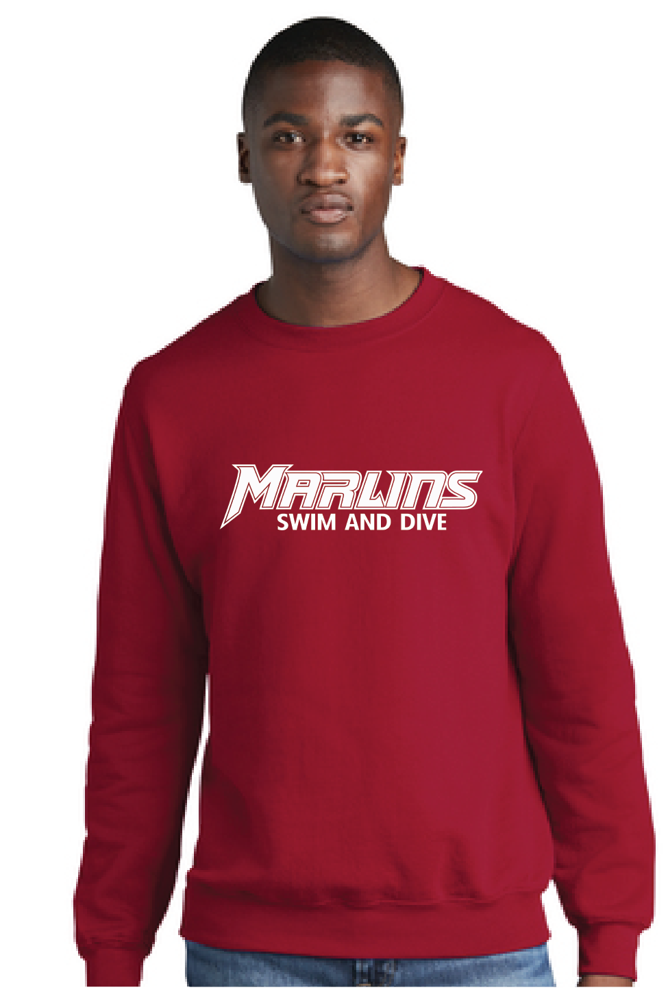 Core Fleece Crewneck Sweatshirt / Red / Bayside High School Swim & Dive