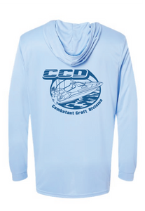 Performance UPF 50+ Hooded Long Sleeve T-Shirt / Blue Mist / Combatant Craft Division