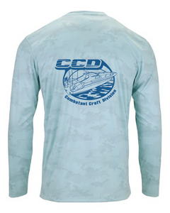 Performance UPF 50+ Camo Long Sleeve T-Shirt / Blue Mist / Combatant Craft Division