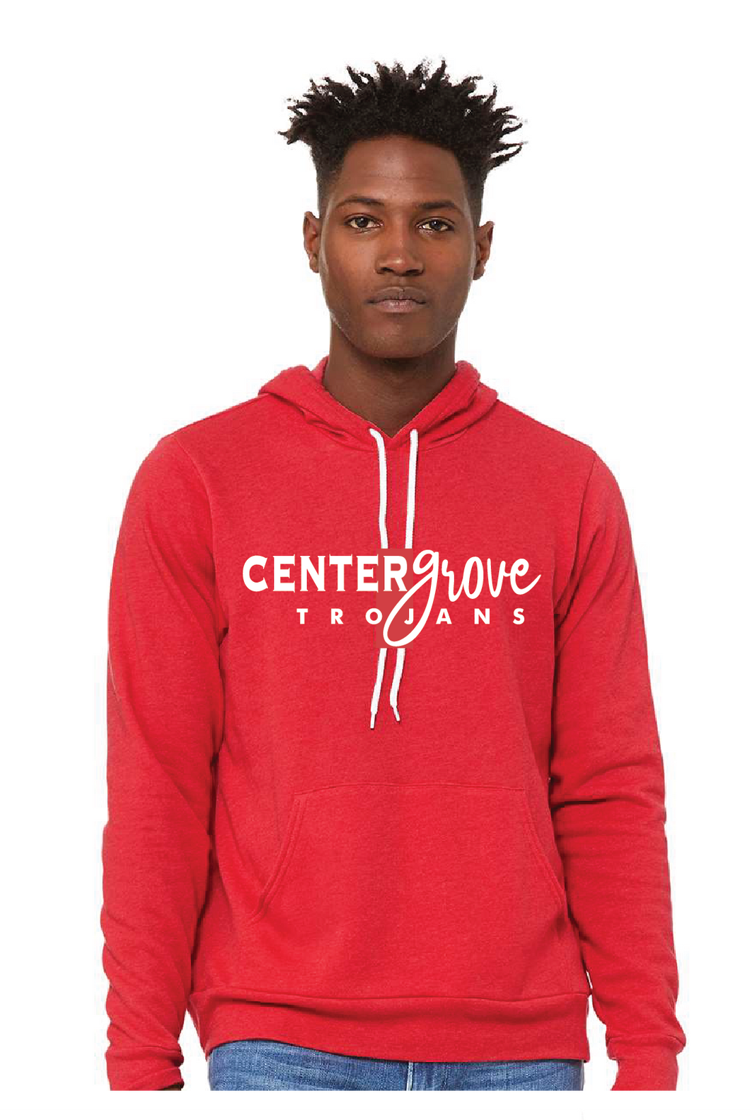 Unisex Sponge Fleece Hoodie (Youth & Adult) / Red / Center Grove